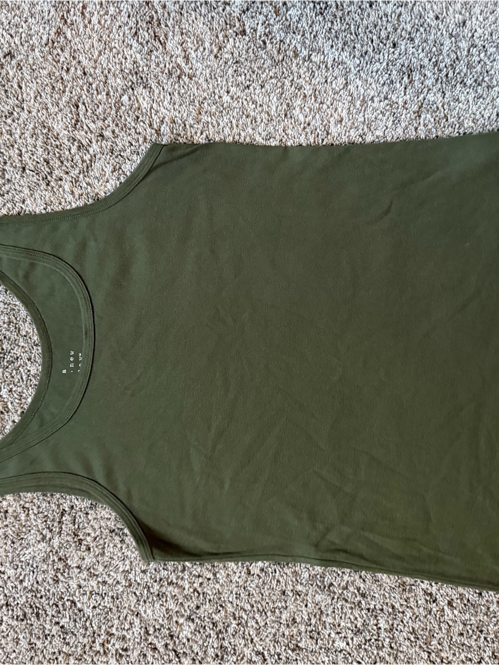 a new day Olive Green Ribbed Tank Top